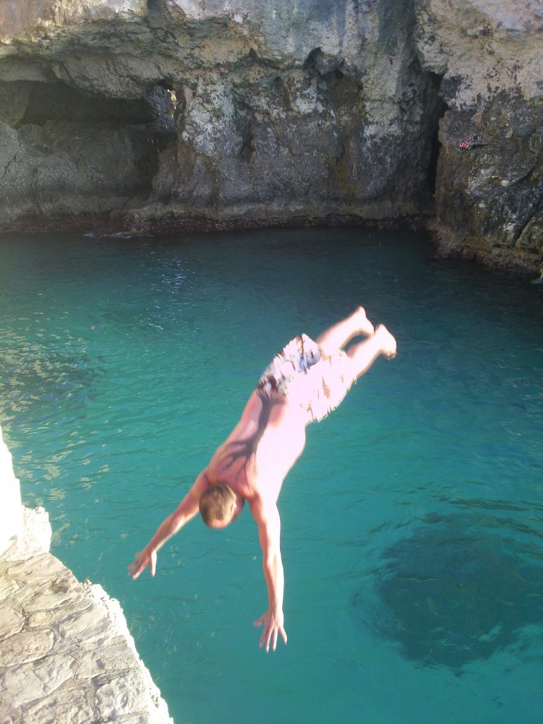 cliff jumping on the west end negril