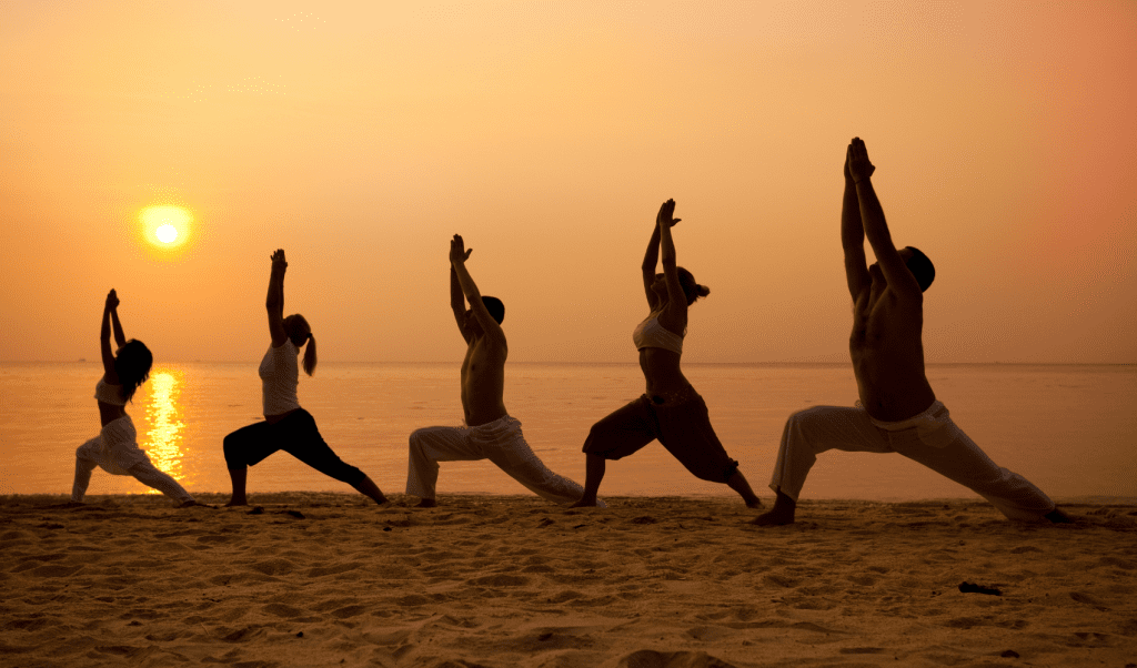 things to do in playa escondido - beach yoga