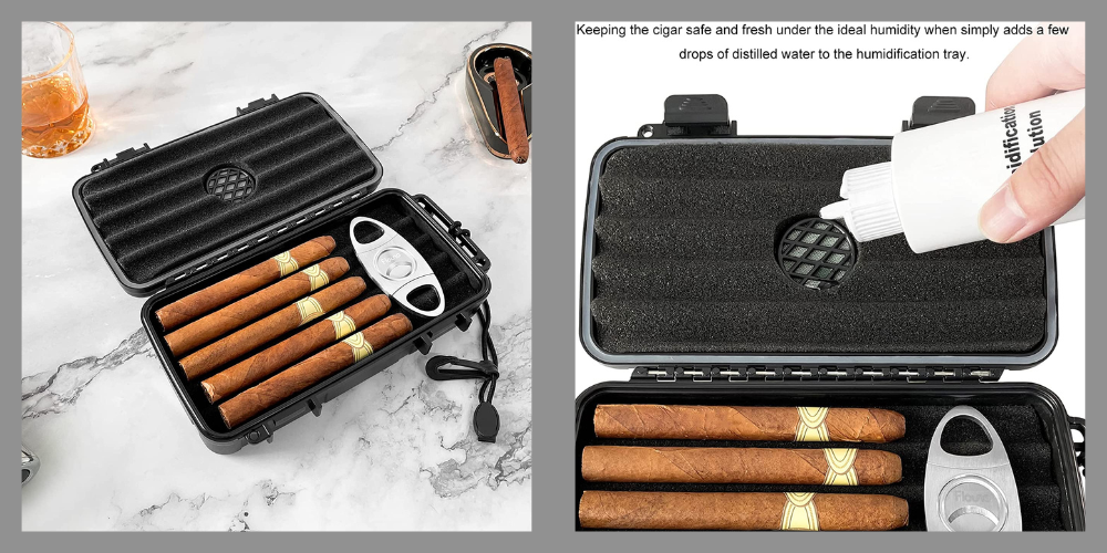 Flauno Travel Cigar Humidor Case