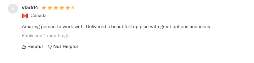travel curator rubi reviews - Amazing person to work with. Delivered a beautiful trip plan with great options and ideas